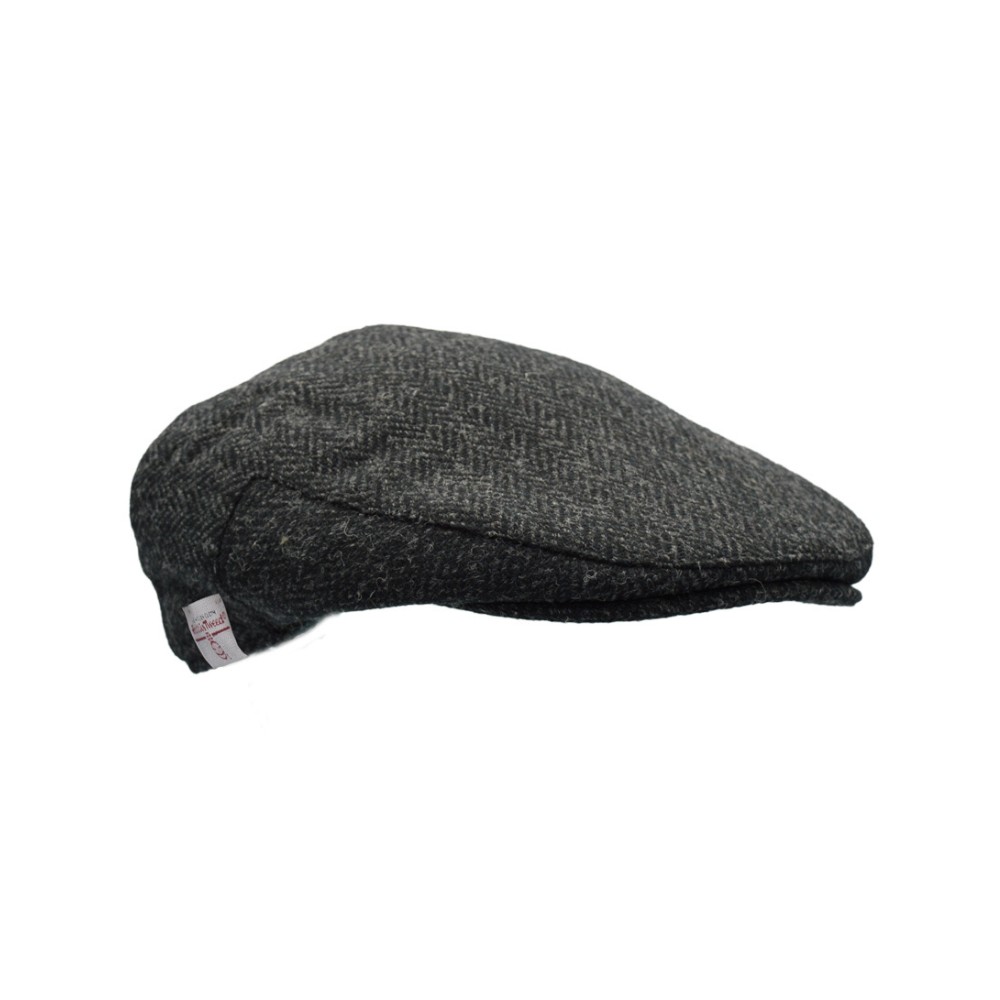 Walker en Hawkes Harris Tweed Oakmoor Flat Cap Gun Metal