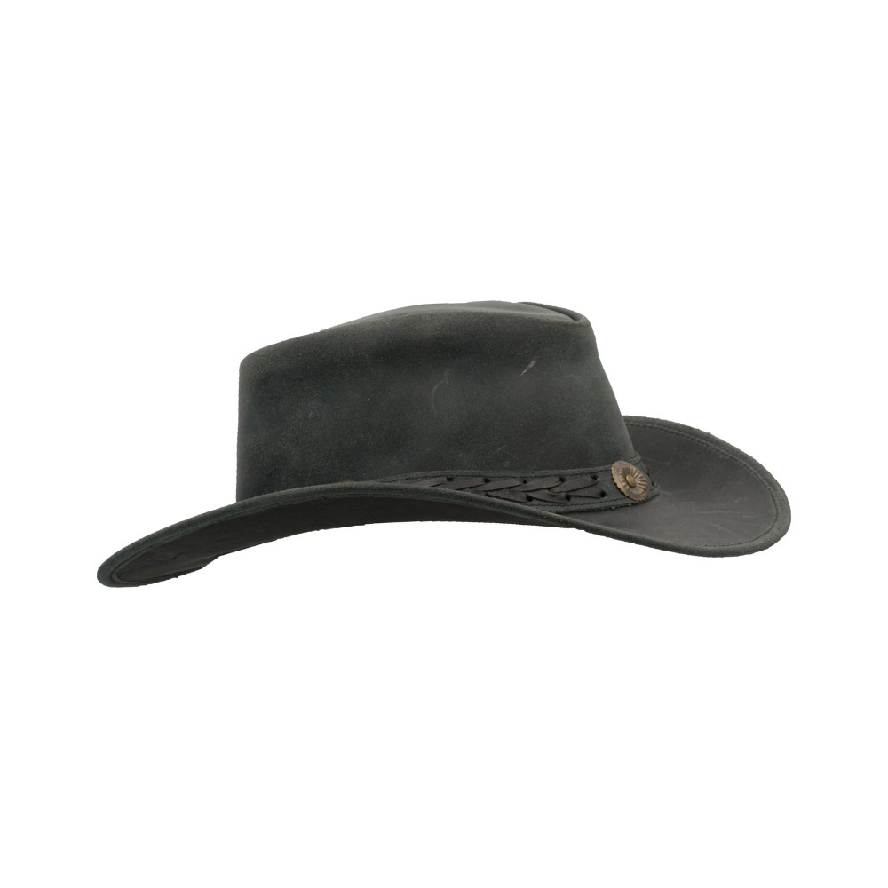 Walker en Hawkes Leather Outback Antique Explorer Hat Black