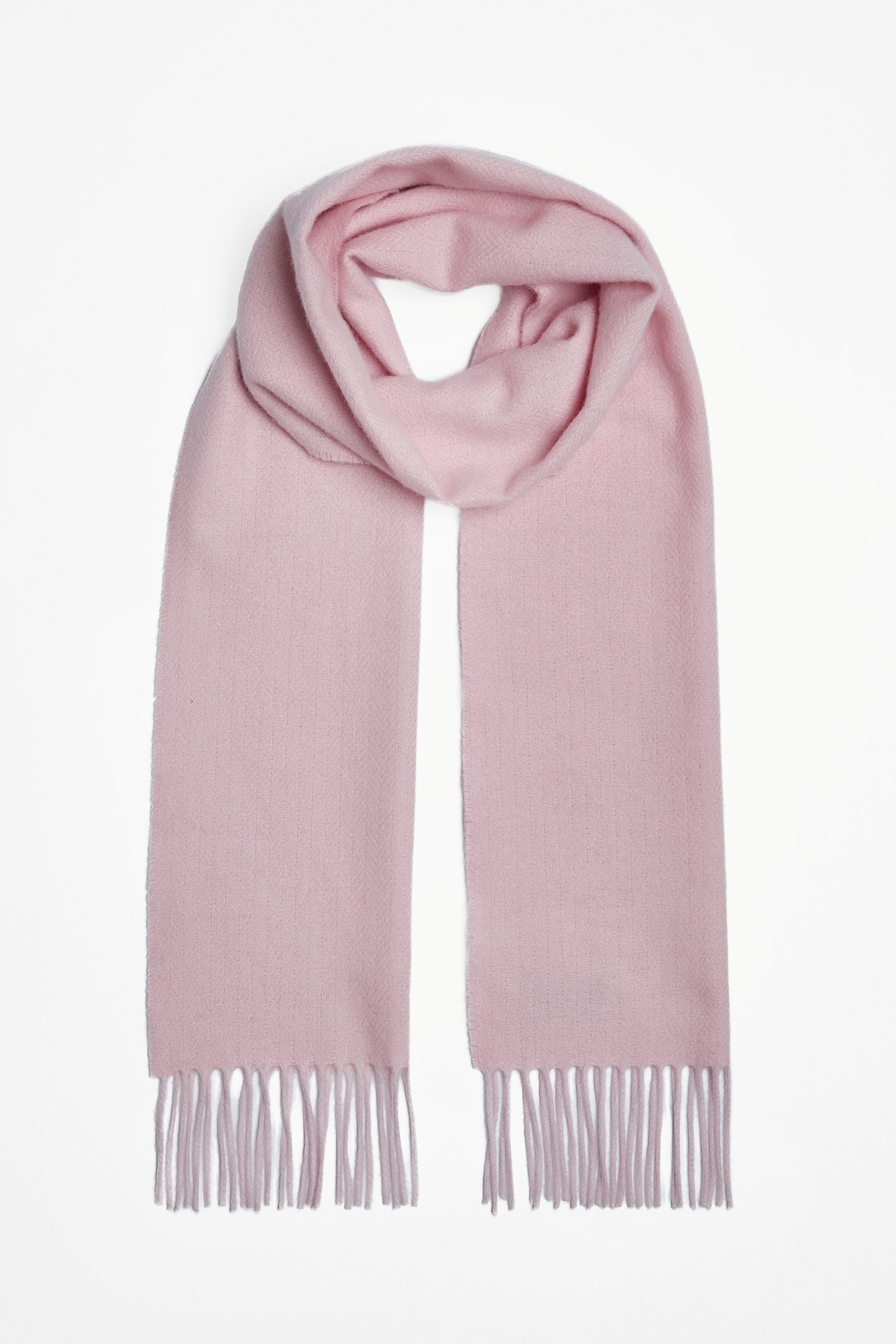 Foxford Lamswollen Sjaal Soft Pink Herringbone