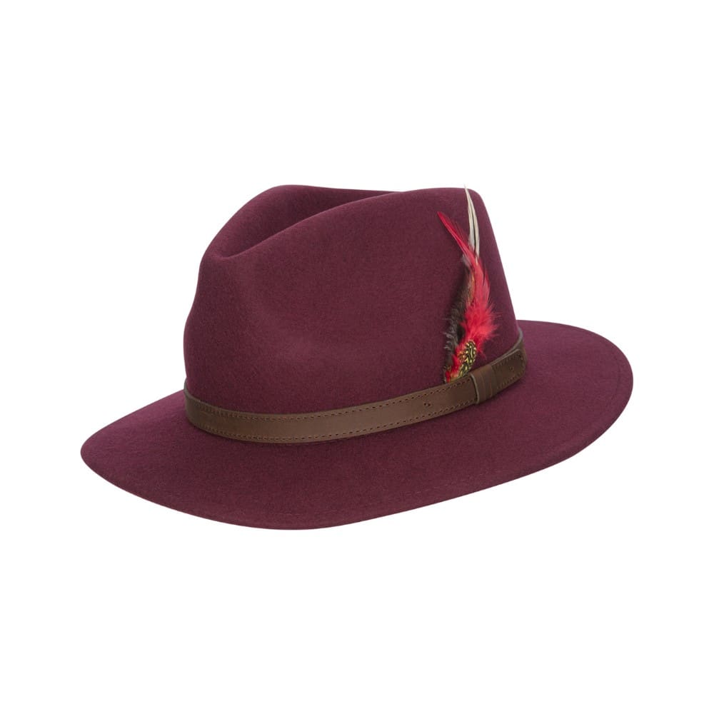 Walker en Hawkes Howick Wool Felt Hat Burgundy