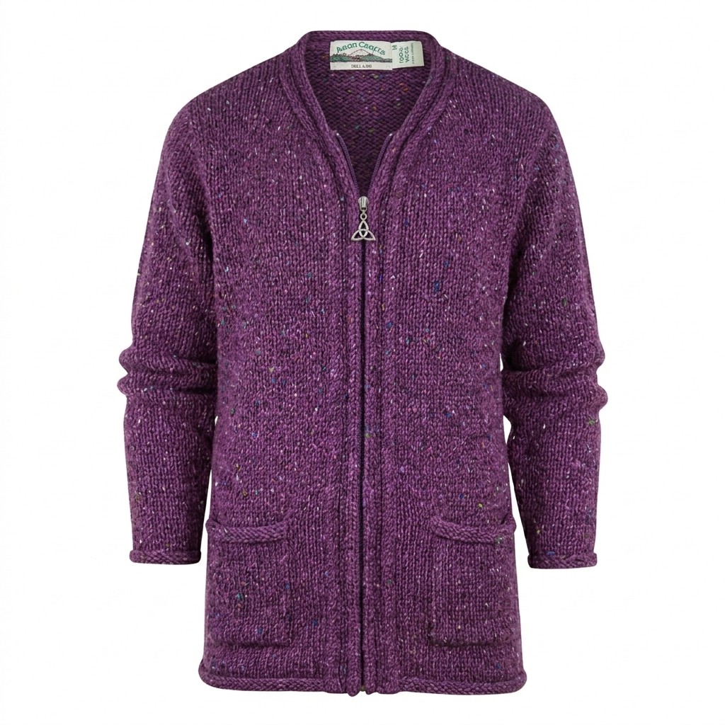 Aran Crafts Wollen Vest Inishowen Purple
