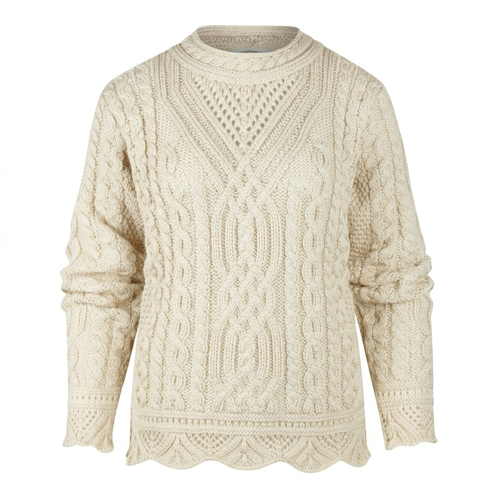 Aran Crafts Wollen trui Streedagh Natural