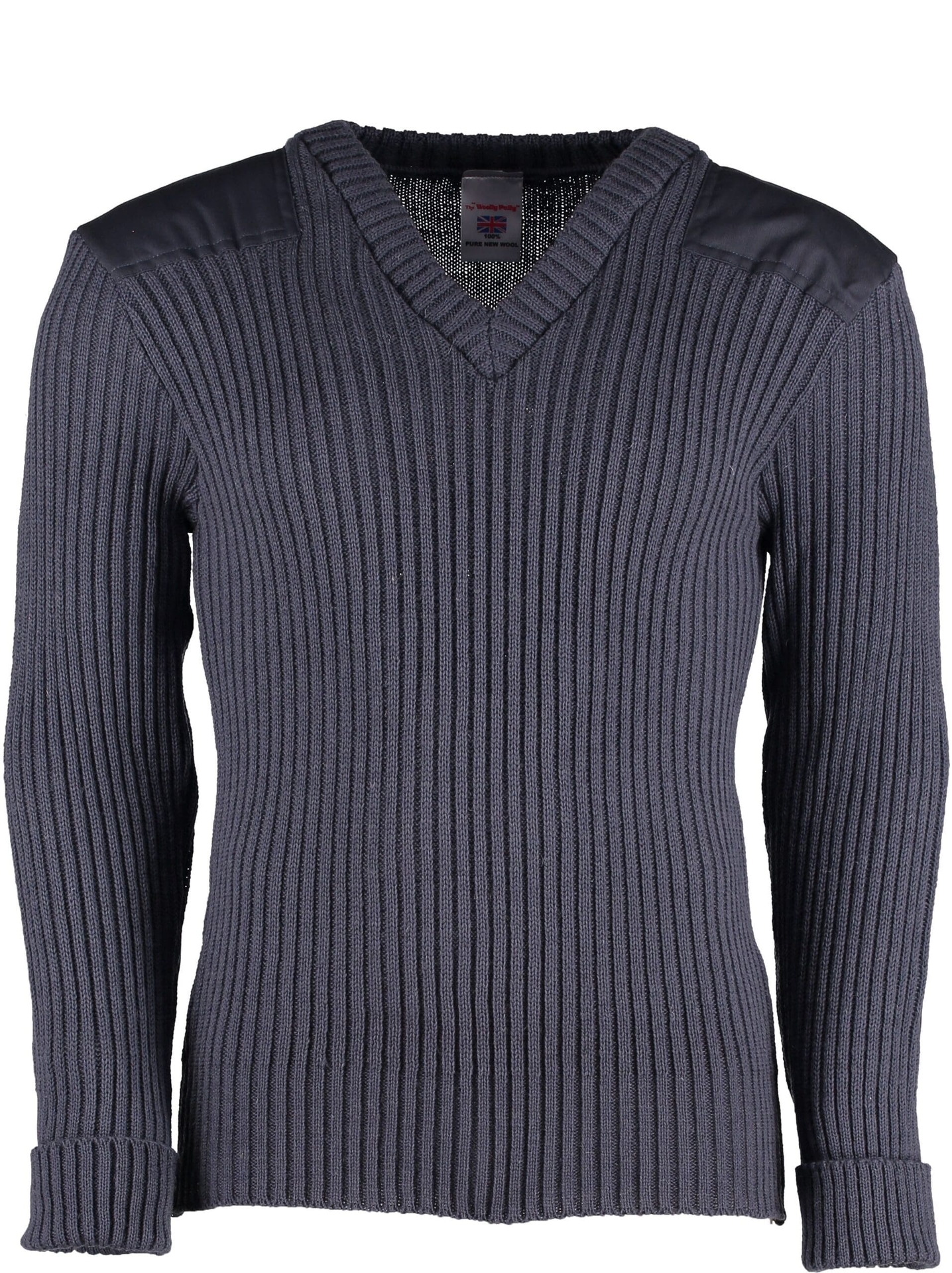 Wollen Leger Trui York V-Hals Navy