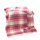 John Hanly Grote Plaid / Deken Wit Oudroze Geruit