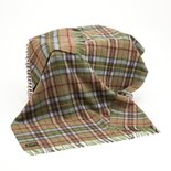 John Hanly Grote Plaid / Deken Groen Beige Blauw Geruit