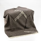 John Hanly Eco Plaid / Deken Donker Grijs Visgraat