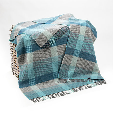 Cashmere Plaid Blauw Grijs Groenblauw Geruit