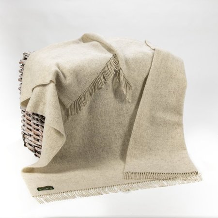 John Hanly Eco Plaid / Deken Ecru Visgraat