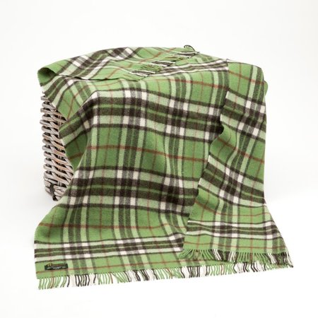 John Hanly Grote Plaid / Deken Groen Wit Turf