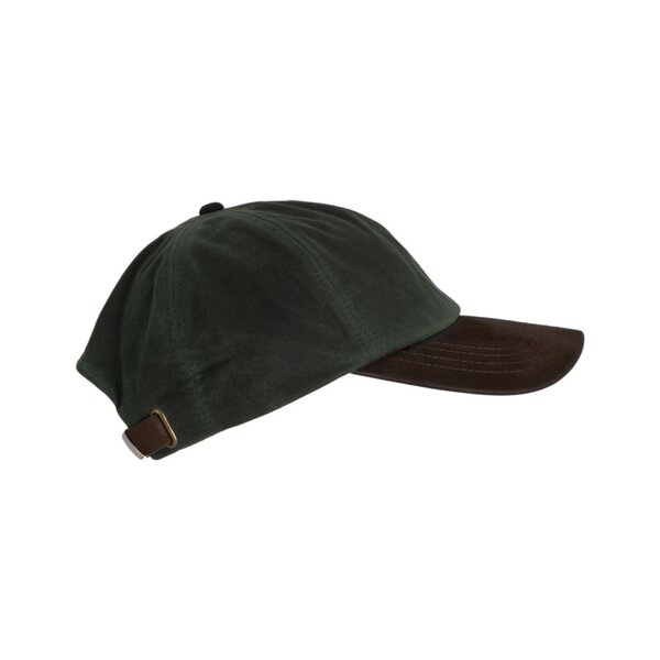 Walker en Hawkes Stallington Wax Baseball Cap Leren Klep Olive