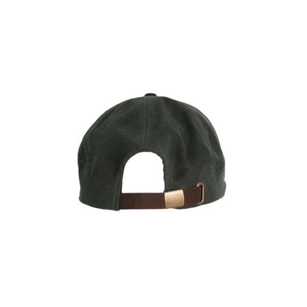 Walker en Hawkes Stallington Wax Baseball Cap Leren Klep Olive