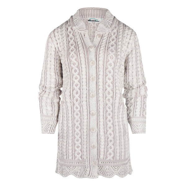 Aran Crafts Wollen Vest Fermanach Stone Mix