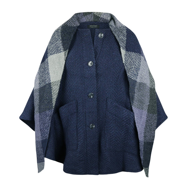 Branigan Weavers Wollen Cape Tina Indigo