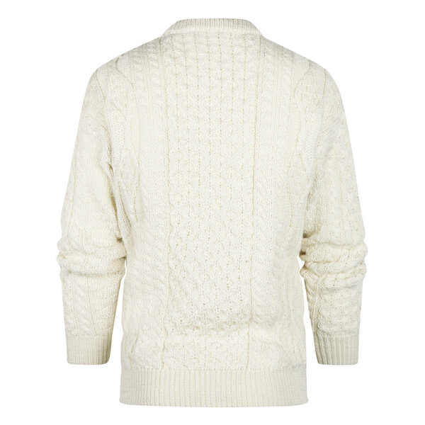 Aran Crafts (Uniseks) Wollen Kabeltrui Inis Mõr Natural