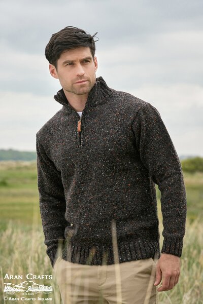 Aran Crafts Wollen Trui Kilcar Graphite