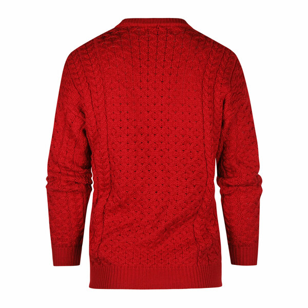 Aran Crafts (Unisex) Wollen Kabeltrui Kildare Cherry 