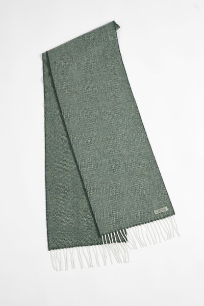 Foxford Lamswollen Sjaal Dark Green Herringbone