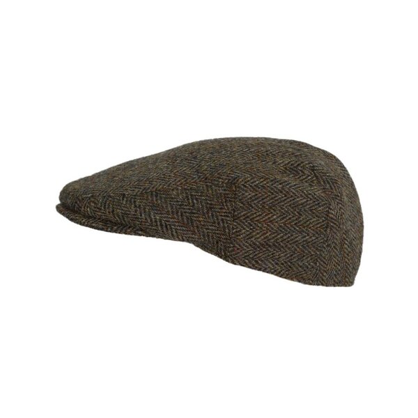 Walker en Hawkes Harris Tweed Oakmoor Flat Cap Charcoal