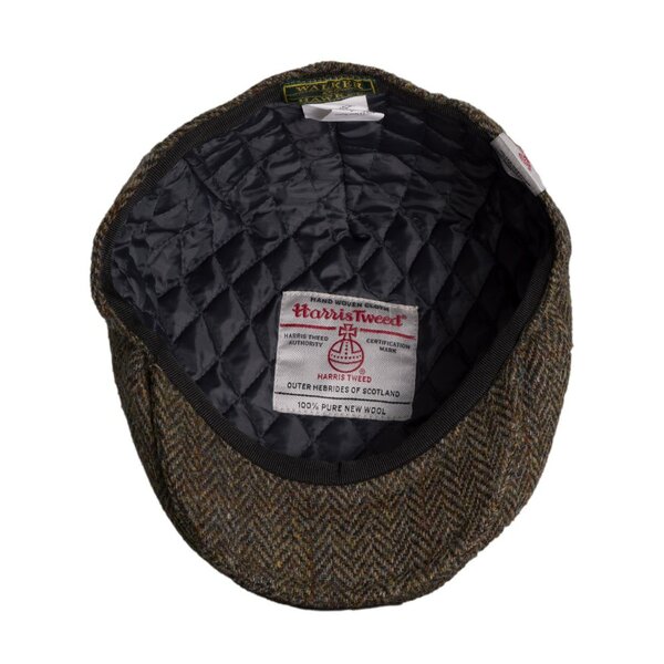 Walker en Hawkes Harris Tweed Oakmoor Flat Cap Charcoal