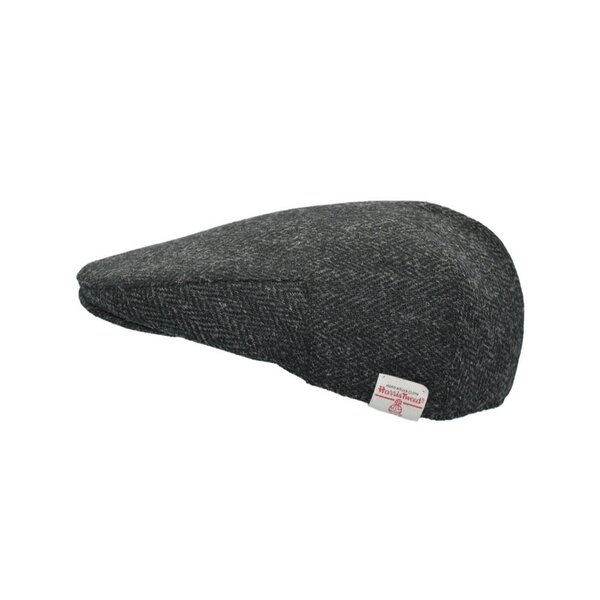 Walker en Hawkes Harris Tweed Oakmoor Flat Cap Gun Metal