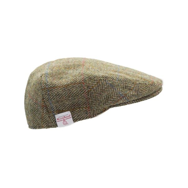Walker en Hawkes Harris Tweed Oakmoor Flat Cap Moss Green
