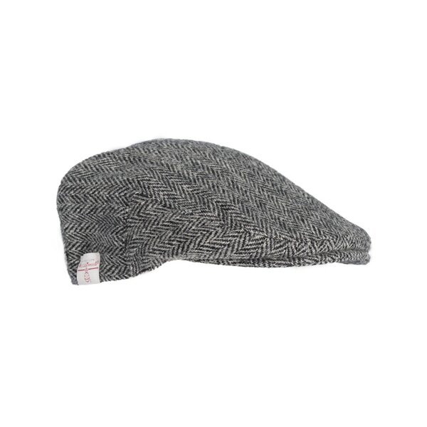 Walker en Hawkes Harris Tweed Oakmoor Flat Cap Steel Grey