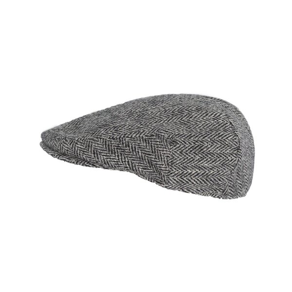Walker en Hawkes Harris Tweed Oakmoor Flat Cap Steel Grey