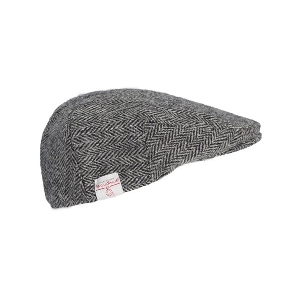 Walker en Hawkes Harris Tweed Oakmoor Flat Cap Steel Grey
