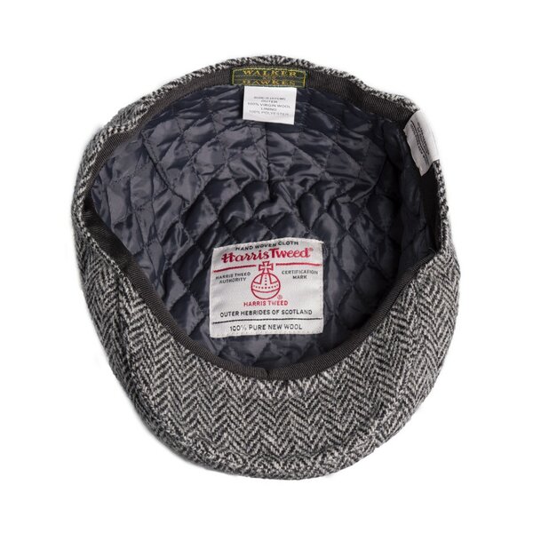 Walker en Hawkes Harris Tweed Oakmoor Flat Cap Steel Grey