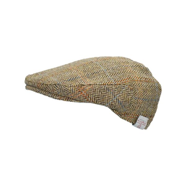Walker en Hawkes Harris Tweed Oakmoor Flat Cap White Sand