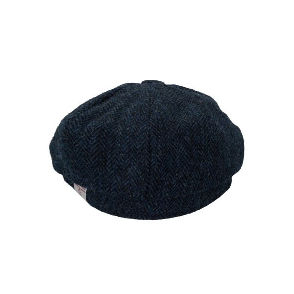 Walker en Hawkes Harris Tweed 8-Panel Thomas Baker Boy Cap Midnight Blue