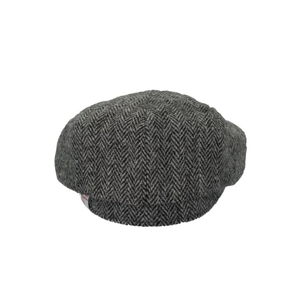 Walker en Hawkes Harris Tweed 8-Panel Thomas Baker Boy Cap Steel Grey