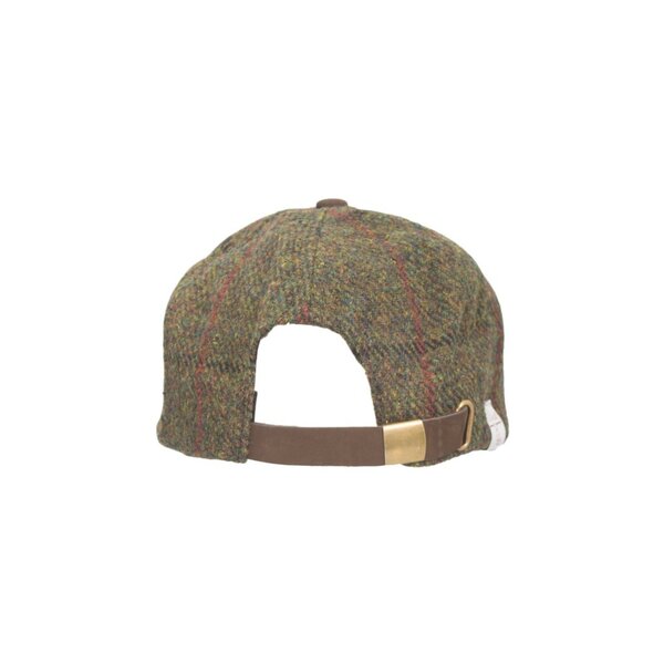 Walker en Hawkes Harris Tweed Brungton Baseball Cap Leren Klep Hunter Green