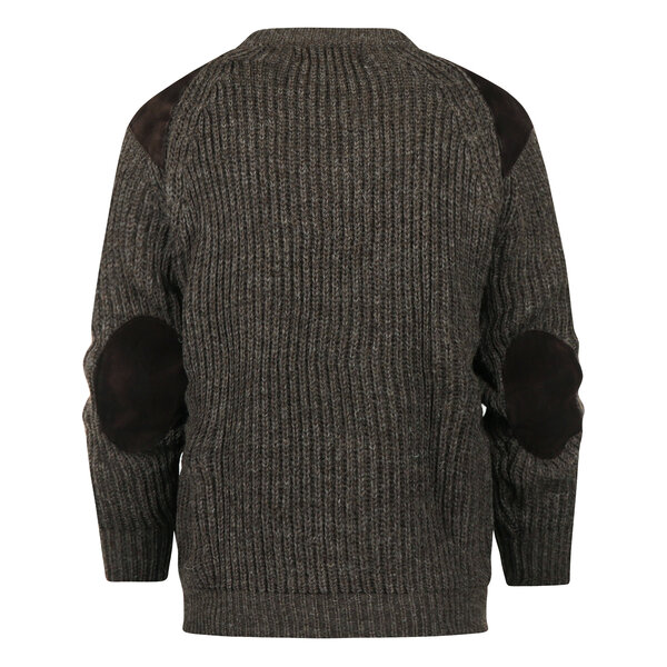 Highland Club Wollen Swaledale Trui Dark Grey Welsh Donker Leer