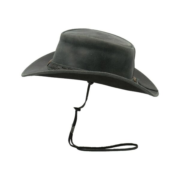 Walker en Hawkes Leather Outback Antique Explorer Hat Black