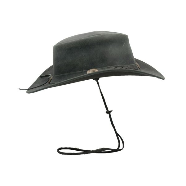 Walker en Hawkes Leather Outback Antique Explorer Hat Black