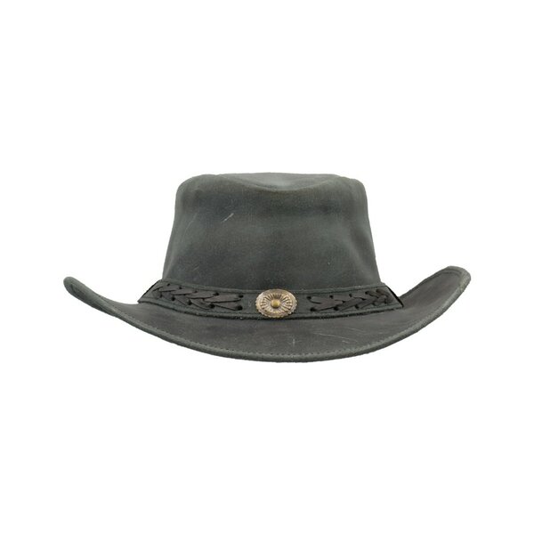 Walker en Hawkes Leather Outback Antique Explorer Hat Black