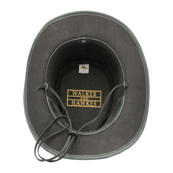 Walker en Hawkes Leather Outback Antique Explorer Hat Black