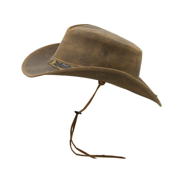 Walker en Hawkes Leather Outback Antique Explorer Hat Light Brown