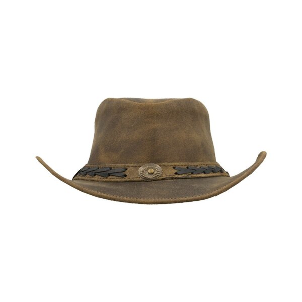 Walker en Hawkes Leather Outback Antique Explorer Hat Light Brown
