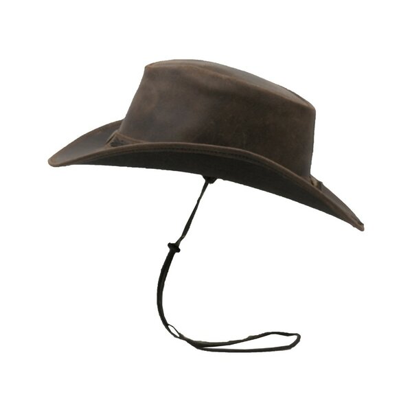 Walker en Hawkes Leather Outback Antique Explorer Hat Dark Brown