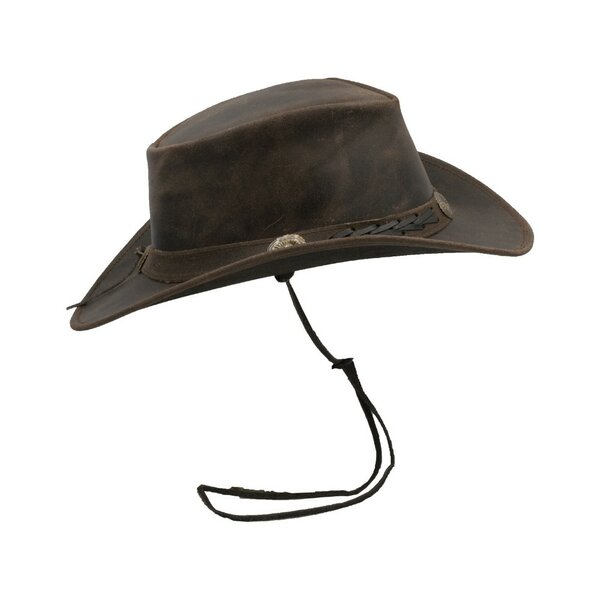 Walker en Hawkes Leather Outback Antique Explorer Hat Dark Brown