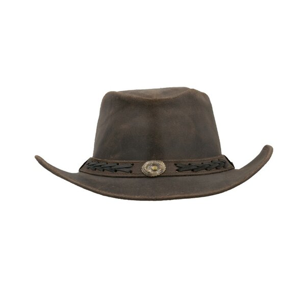 Walker en Hawkes Leather Outback Antique Explorer Hat Dark Brown