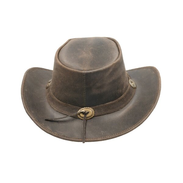 Walker en Hawkes Leather Outback Antique Explorer Hat Dark Brown