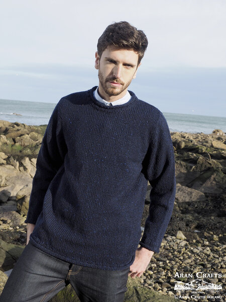 Aran Crafts Wollen trui Glenties Navy