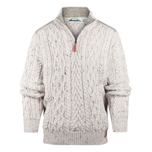 Aran Crafts Wollen trui Curracloe Oatmeal Nep Aran Crafts Wollen trui Curracloe Oatmeal Nep