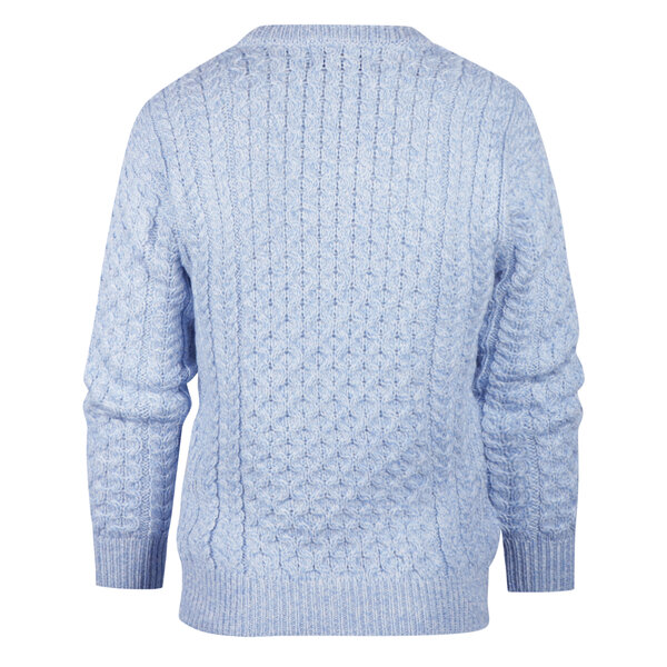 Aran Crafts (Unisex) Wollen Kabeltrui Kildare Ice Blue