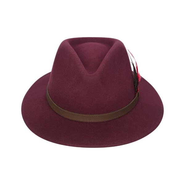 Walker en Hawkes Howick Wool Felt Hat Burgundy