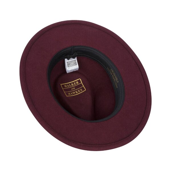 Walker en Hawkes Howick Wool Felt Hat Burgundy