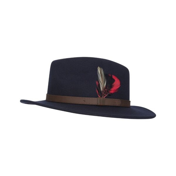 Walker en Hawkes Howick Wool Felt Hat Navy